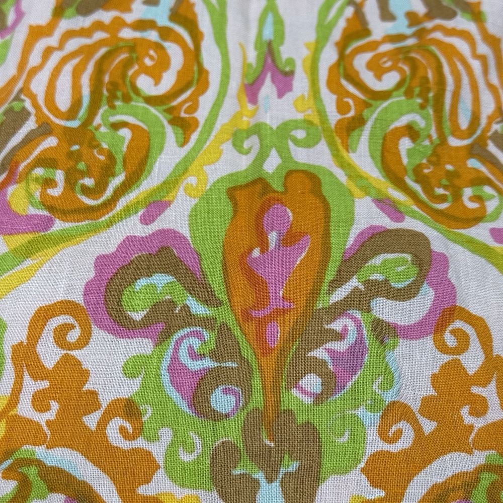 J. Crew Women's Pencil Skirt Size 2 100%‎ Linen Paisley Colorful Zip 95379 Y2K - Picture 9 of 11